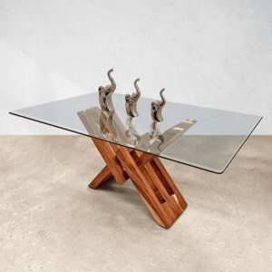 Mesa W Base De Parota P/6 Sillas